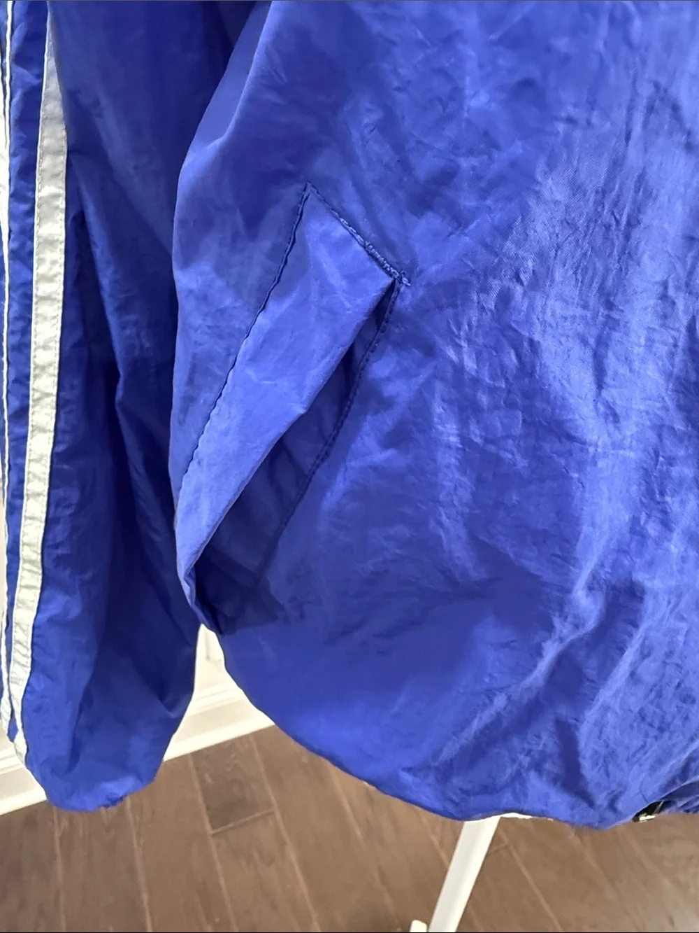 Vintage Adidas Windbreaker Jacket Small Blue Black Colorblock Track 90s